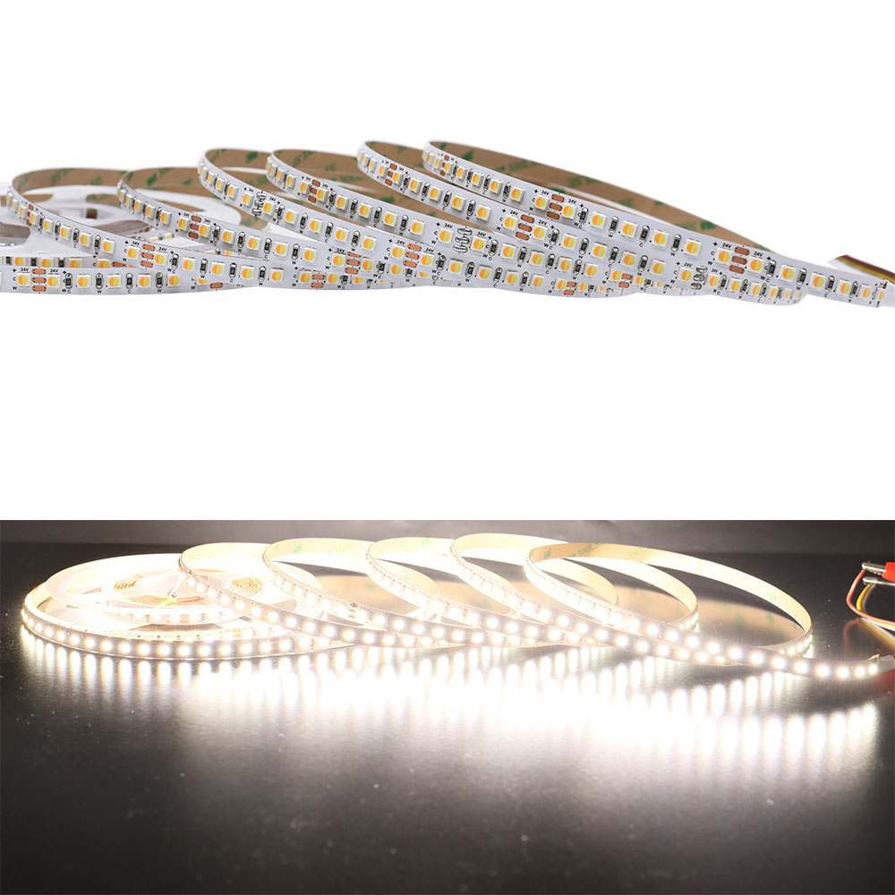 DC24V 3838SMD 16.4Ft 600LEDs 8mm Wide Flexible Tunable White LED Tape Light DC24V 3838SMD 16.4Ft 600LEDs 8mm Wide Flexible Tunable White LED Tape Light